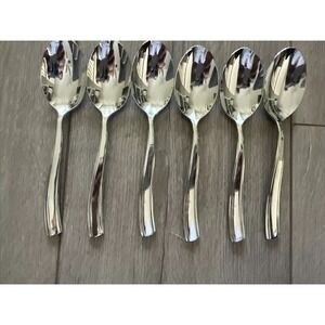 6 PCs Oneida Griffith 18/10 Wavy  Stainless 6‎ 3/8" Teaspoons